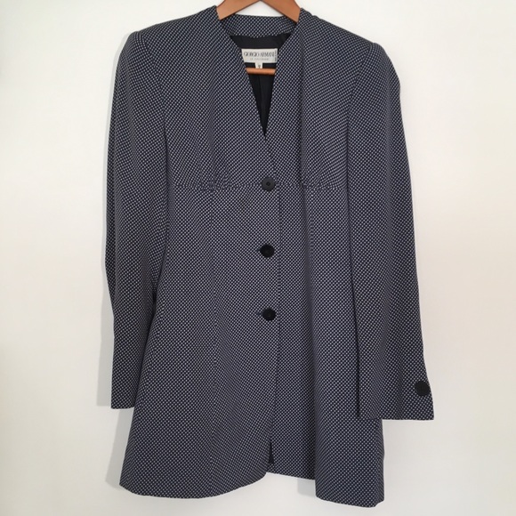 Giorgio Armani Polka Dot Blazer-Blue Women’s Sz 4 - Picture 2 of 8